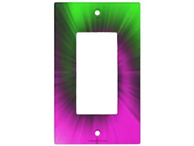 Rocker Light Switch Covers-TIE DYE Single, Double & Triple-Rocker Light Switch Covers-Magentas & Greens-from COLORADDICTED.COM-
