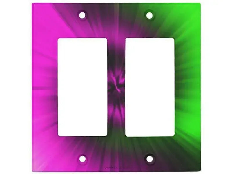 Rocker Light Switch Covers-TIE DYE Single, Double & Triple-Rocker Light Switch Covers-Magentas & Greens-from COLORADDICTED.COM-
