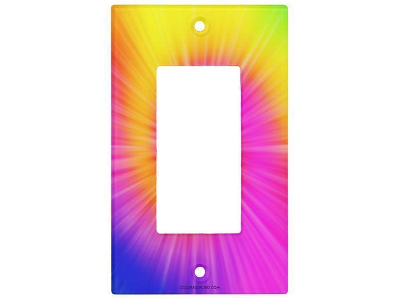 Light Switch Covers-TIE DYE Single, Double &amp; Triple-Rocker Light Switch Covers-Rainbow Colors-from COLORADDICTED.COM-