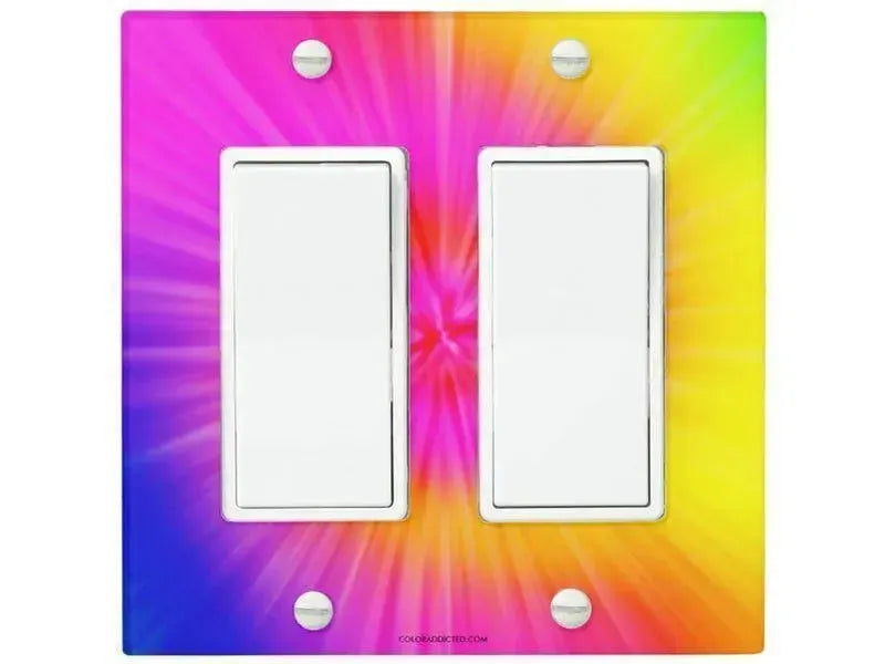 Rocker Light Switch Covers-TIE DYE Single, Double & Triple-Rocker Light Switch Covers-from COLORADDICTED.COM-