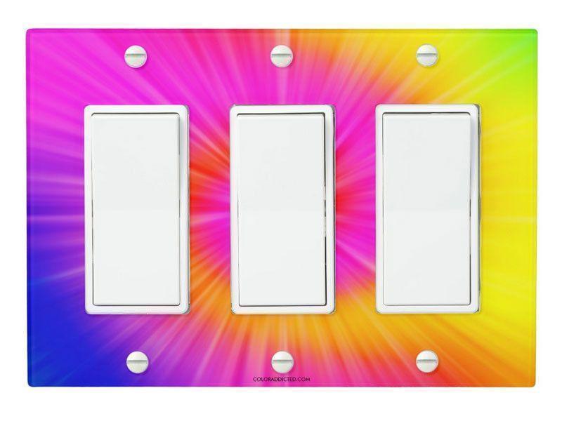 Light Switch Covers-TIE DYE Single, Double &amp; Triple-Rocker Light Switch Covers-from COLORADDICTED.COM-