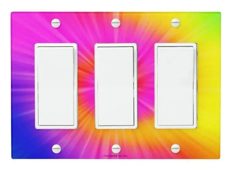 Rocker Light Switch Covers-TIE DYE Single, Double & Triple-Rocker Light Switch Covers-from COLORADDICTED.COM-