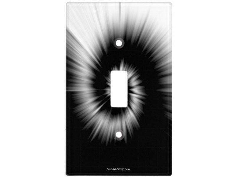 Light Switch Covers-TIE DYE Single, Double &amp; Triple-Toggle Light Switch Covers-Black &amp; White-from COLORADDICTED.COM-