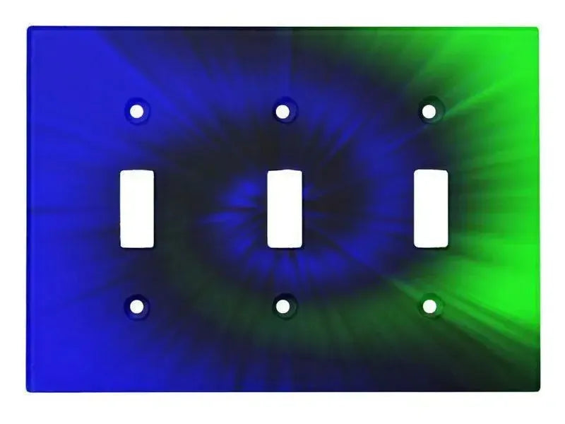 Toggle Light Switch Covers-TIE DYE Single, Double & Triple-Toggle Light Switch Covers-Blues & Greens-from COLORADDICTED.COM-