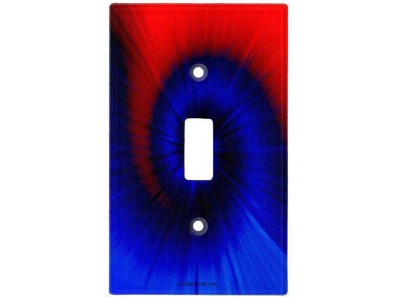 Light Switch Covers-TIE DYE Single, Double &amp; Triple-Toggle Light Switch Covers-Blues &amp; Reds-from COLORADDICTED.COM-