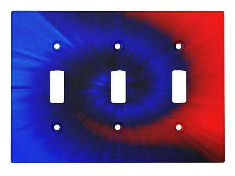 Toggle Light Switch Covers-TIE DYE Single, Double & Triple-Toggle Light Switch Covers-Blues & Reds-from COLORADDICTED.COM-