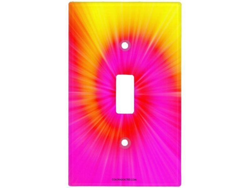 Light Switch Covers-TIE DYE Single, Double &amp; Triple-Toggle Light Switch Covers-Fuchsias &amp; Magentas &amp; Reds &amp; Oranges &amp; Yellows-from COLORADDICTED.COM-