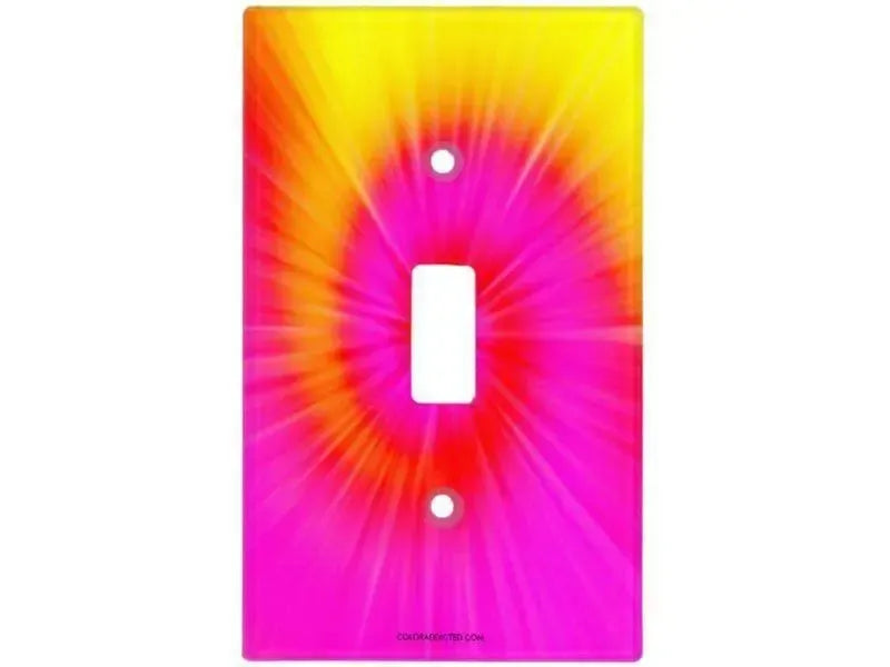 Toggle Light Switch Covers-TIE DYE Single, Double & Triple-Toggle Light Switch Covers-Fuchsias & Magentas & Reds & Oranges & Yellows-from COLORADDICTED.COM-