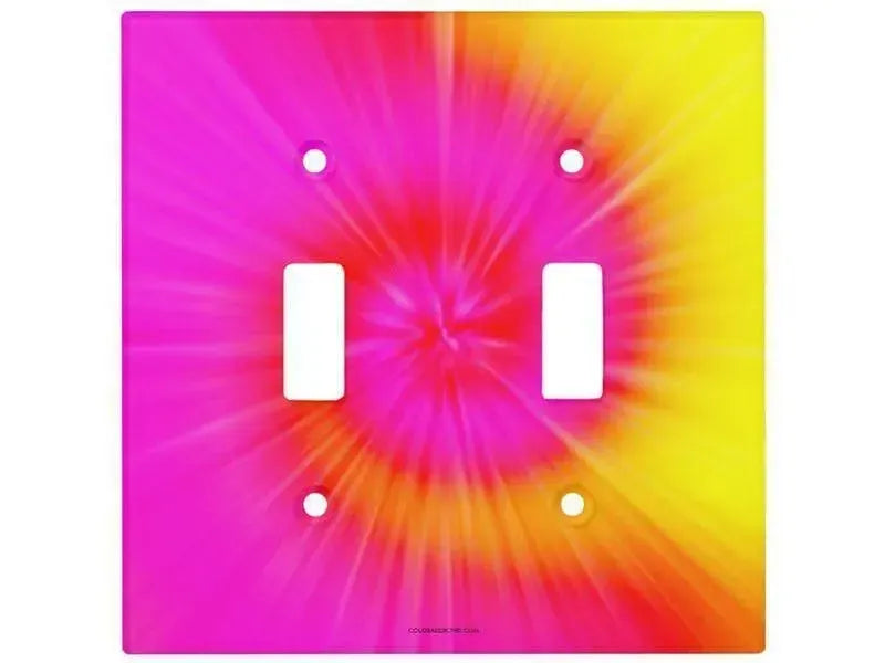 Toggle Light Switch Covers-TIE DYE Single, Double & Triple-Toggle Light Switch Covers-Fuchsias & Magentas & Reds & Oranges & Yellows-from COLORADDICTED.COM-