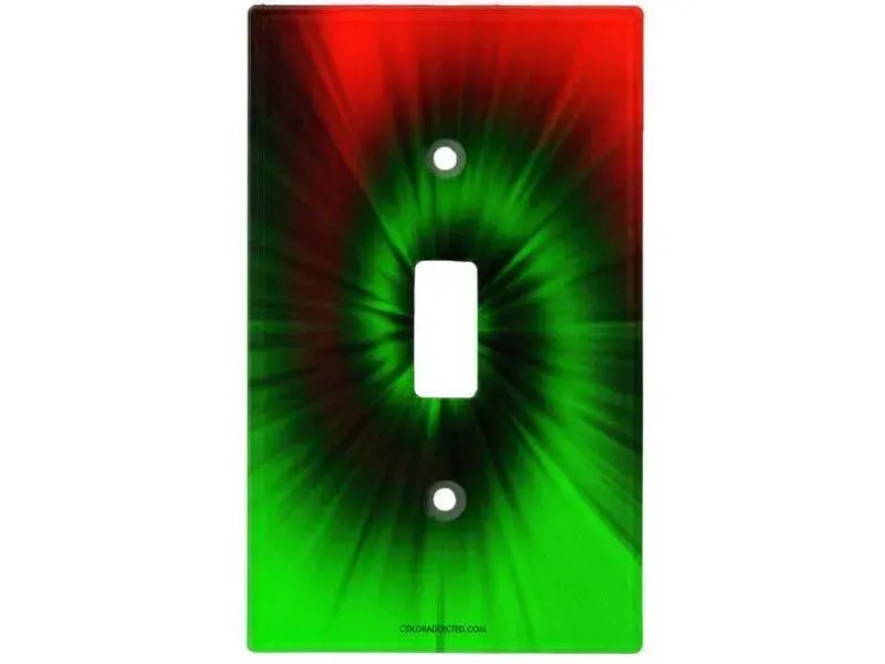 Toggle Light Switch Covers-TIE DYE Single, Double & Triple-Toggle Light Switch Covers-Greens & Reds-from COLORADDICTED.COM-