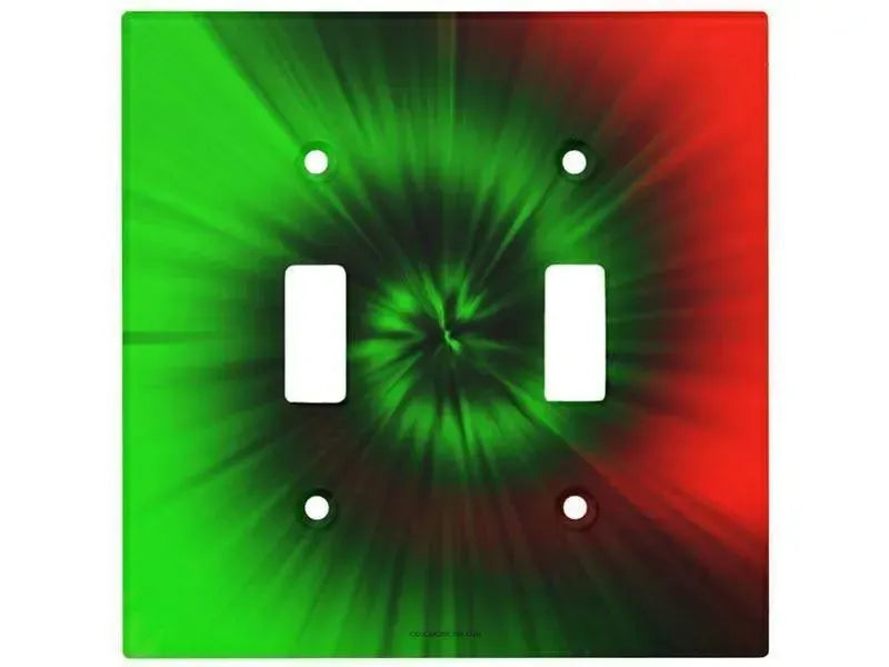 Toggle Light Switch Covers-TIE DYE Single, Double & Triple-Toggle Light Switch Covers-Greens & Reds-from COLORADDICTED.COM-