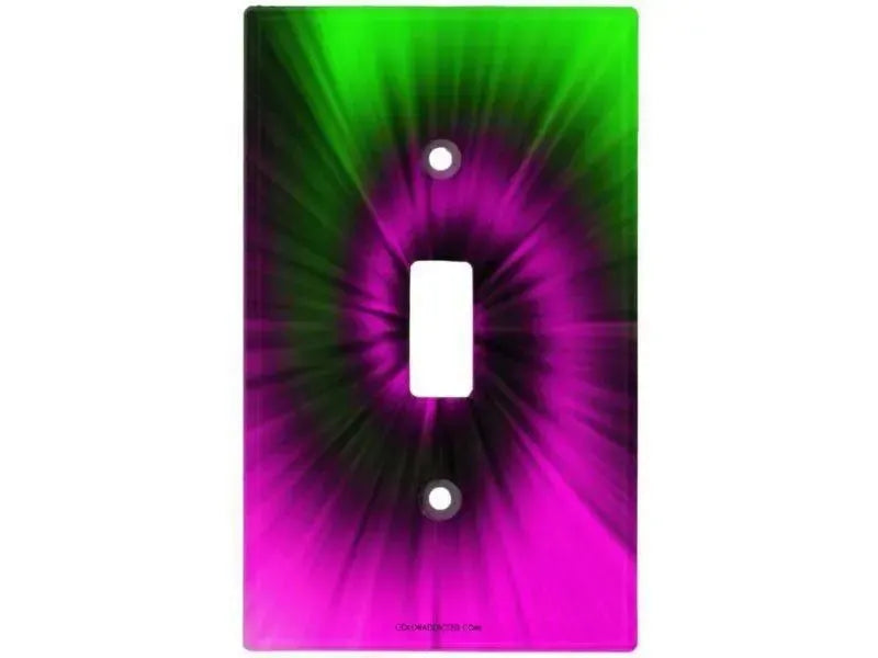 Toggle Light Switch Covers-TIE DYE Single, Double & Triple-Toggle Light Switch Covers-Magentas & Greens-from COLORADDICTED.COM-
