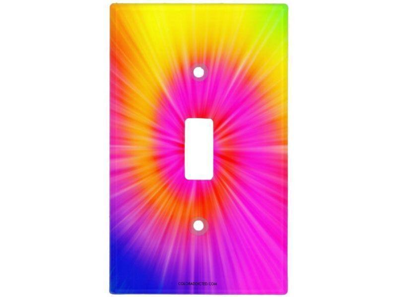 Light Switch Covers-TIE DYE Single, Double &amp; Triple-Toggle Light Switch Covers-Rainbow Colors-from COLORADDICTED.COM-
