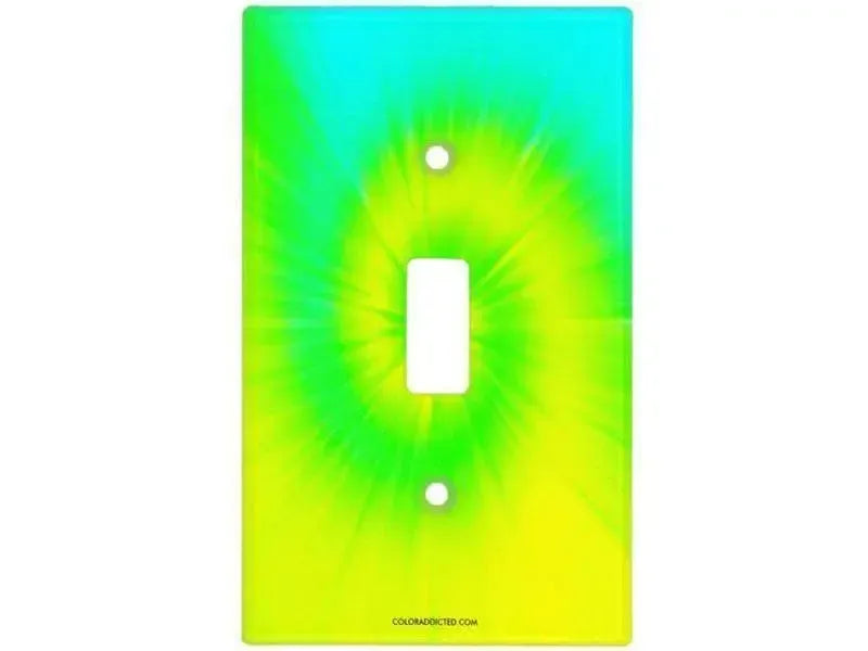 Toggle Light Switch Covers-TIE DYE Single, Double & Triple-Toggle Light Switch Covers-Yellows & Greens & Turquoise-from COLORADDICTED.COM-
