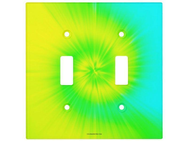 Light Switch Covers-TIE DYE Single, Double &amp; Triple-Toggle Light Switch Covers-Yellows &amp; Greens &amp; Turquoise-from COLORADDICTED.COM-