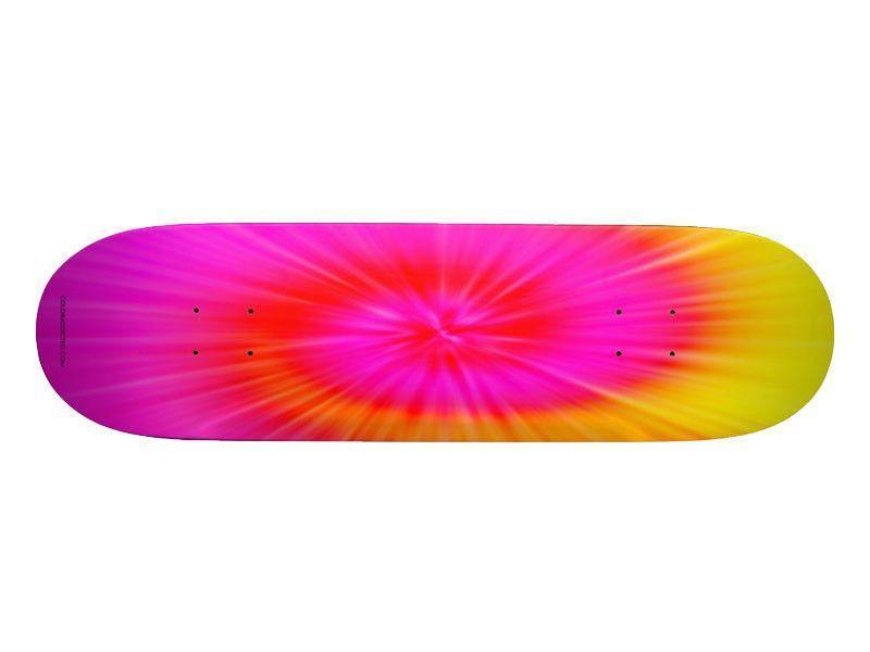 Skateboard Decks-TIE DYE Skateboard Decks-Fuchsias &amp; Magentas &amp; Reds &amp; Oranges &amp; Yellows-from COLORADDICTED.COM-