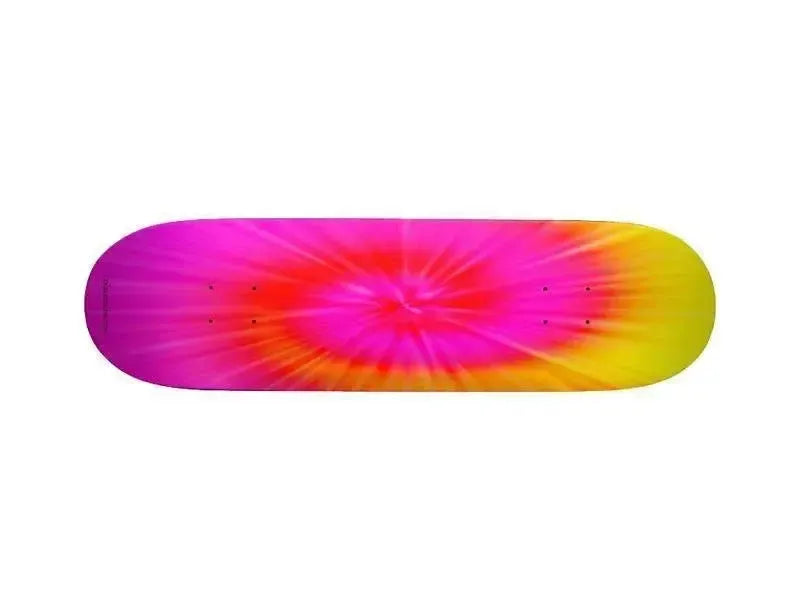 Skateboard Decks-TIE DYE Skateboard Decks-Fuchsias & Magentas & Reds & Oranges & Yellows-from COLORADDICTED.COM-