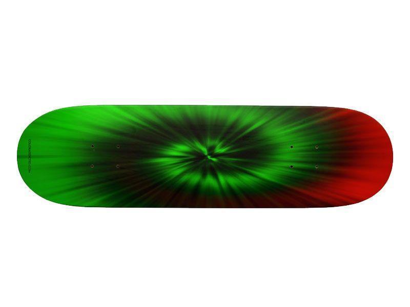 Skateboard Decks-TIE DYE Skateboard Decks-Greens &amp; Reds-from COLORADDICTED.COM-