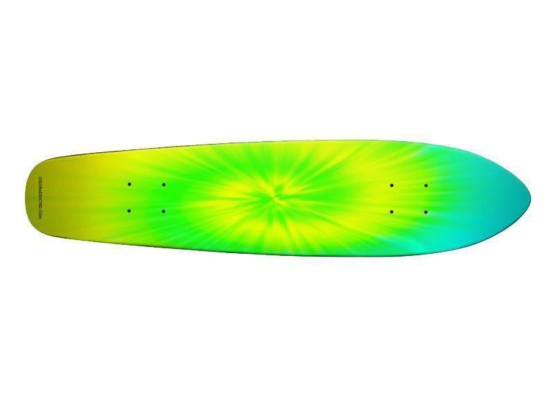 Skateboard Decks-TIE DYE Skateboard Decks-Yellows &amp; Greens &amp; Turquoise-from COLORADDICTED.COM-