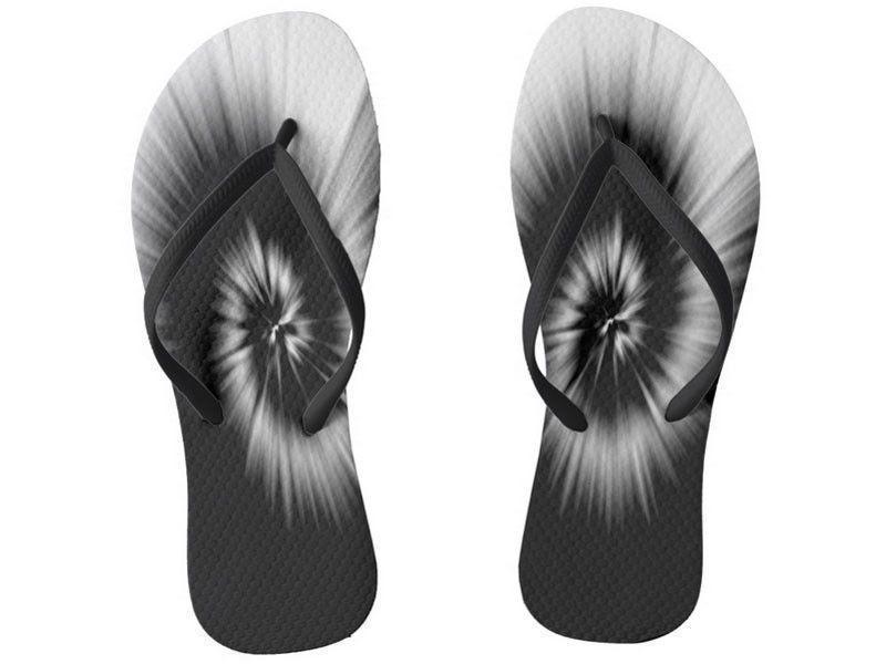 Flip Flops-TIE DYE Slim-Strap Flip Flops-Black &amp; White-from COLORADDICTED.COM-