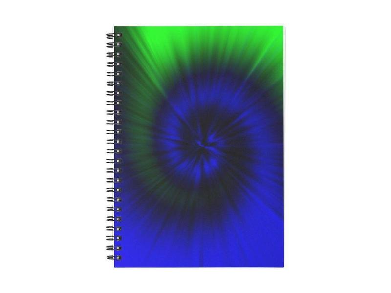Spiral Notebooks-TIE DYE Spiral Notebooks-Blues &amp; Greens-from COLORADDICTED.COM-
