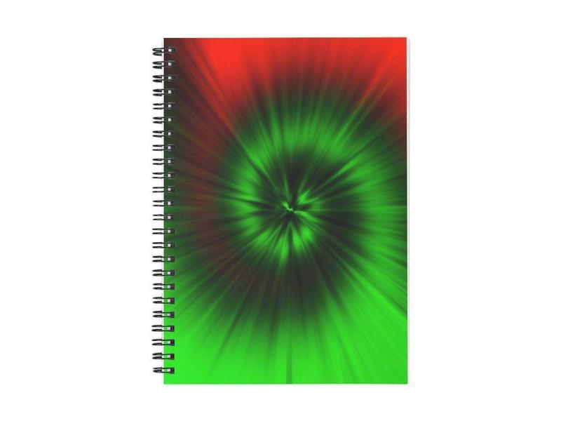 Spiral Notebooks-TIE DYE Spiral Notebooks-Greens &amp; Reds-from COLORADDICTED.COM-