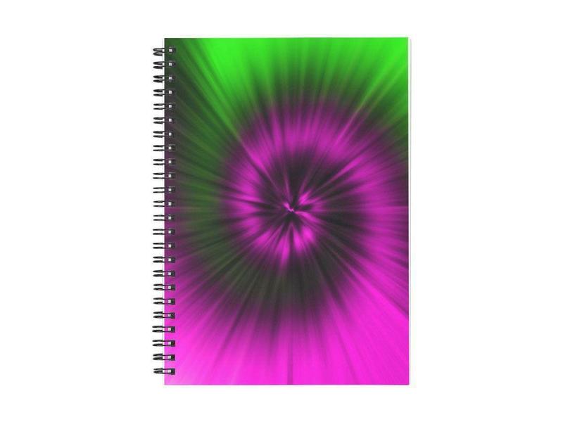 Spiral Notebooks-TIE DYE Spiral Notebooks-Magentas &amp; Greens-from COLORADDICTED.COM-