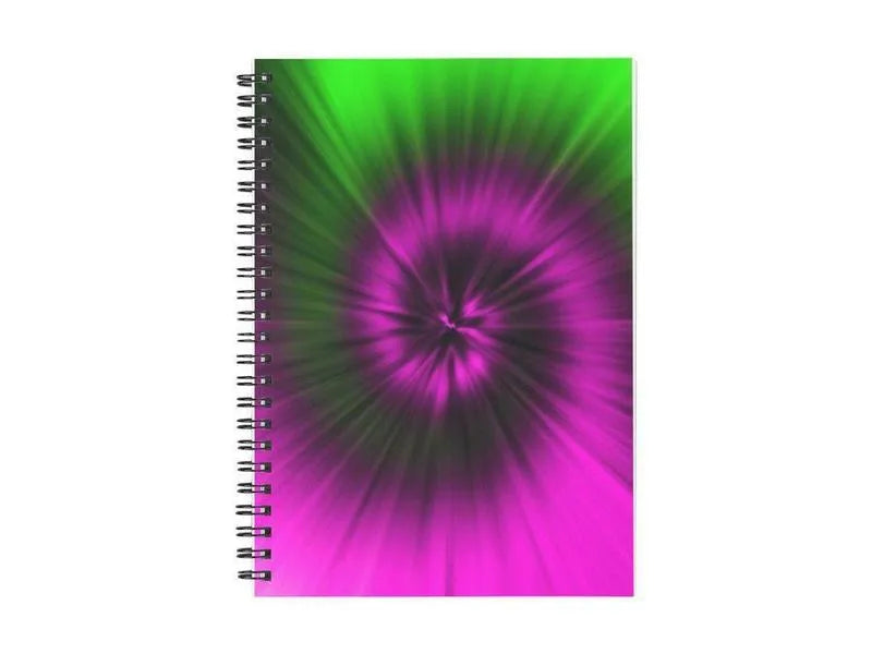 Spiral Notebooks-TIE DYE Spiral Notebooks-Magentas & Greens-from COLORADDICTED.COM-