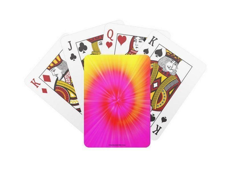 Playing Cards-TIE DYE Standard Playing Cards-Fuchsias &amp; Magentas &amp; Reds &amp; Oranges &amp; Yellows-from COLORADDICTED.COM-