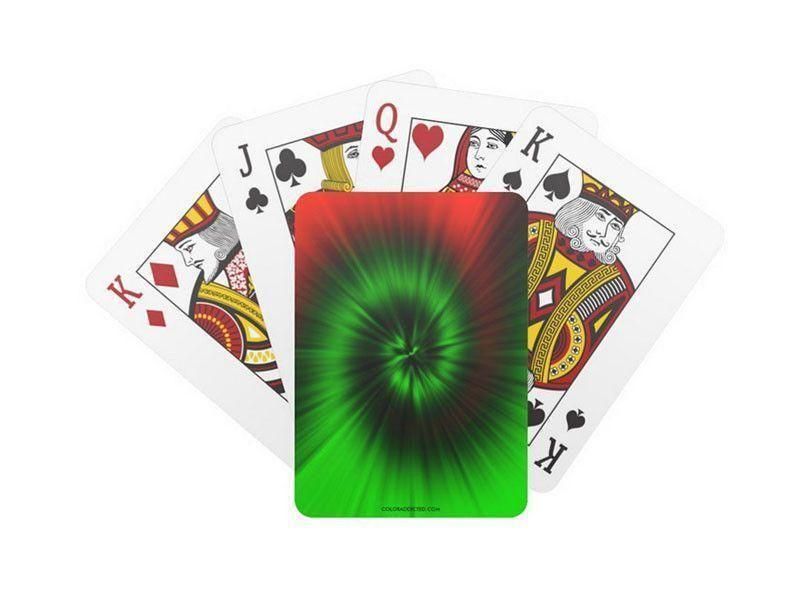 Playing Cards-TIE DYE Standard Playing Cards-Greens &amp; Reds-from COLORADDICTED.COM-