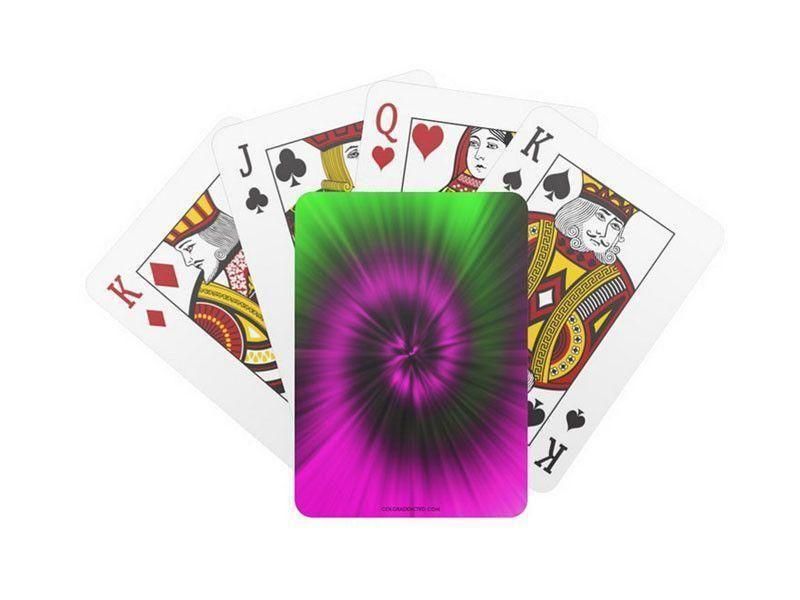 Playing Cards-TIE DYE Standard Playing Cards-Magentas &amp; Greens-from COLORADDICTED.COM-