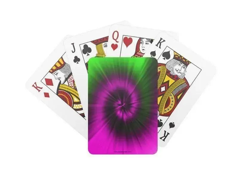 Playing Cards-TIE DYE Standard Playing Cards-Magentas & Greens-from COLORADDICTED.COM-