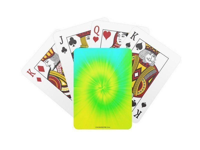 Playing Cards-TIE DYE Standard Playing Cards-Yellows &amp; Greens &amp; Turquoise-from COLORADDICTED.COM-