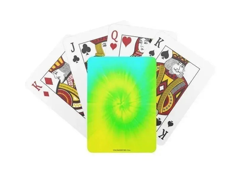 Playing Cards-TIE DYE Standard Playing Cards-Yellows & Greens & Turquoise-from COLORADDICTED.COM-