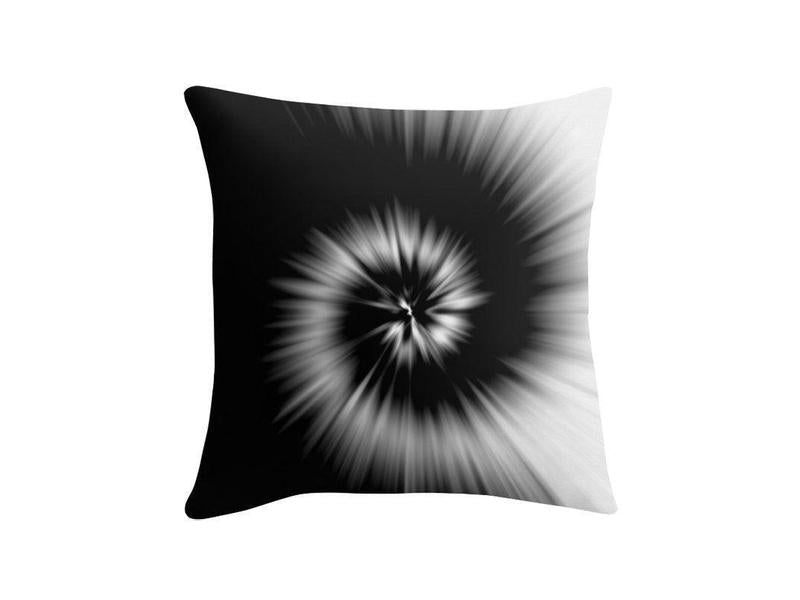 Throw Pillows &amp; Throw Pillow Cases-TIE DYE Throw Pillows &amp; Throw Pillow Cases-Black &amp; White-from COLORADDICTED.COM-