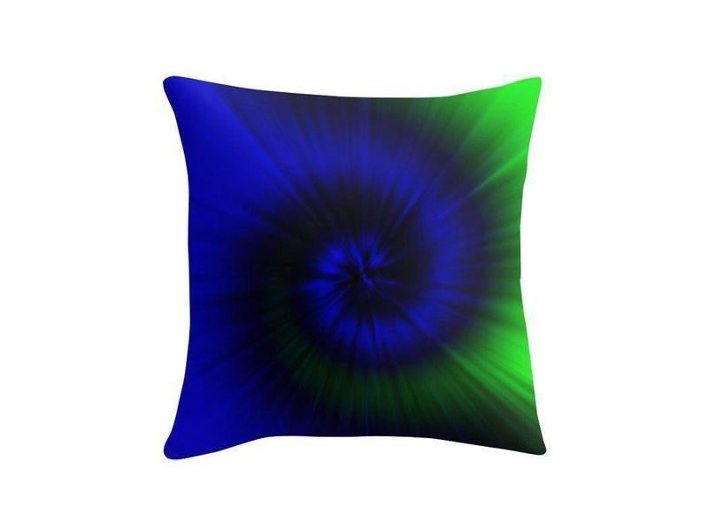 Throw Pillows &amp; Throw Pillow Cases-TIE DYE Throw Pillows &amp; Throw Pillow Cases-Blues &amp; Greens-from COLORADDICTED.COM-