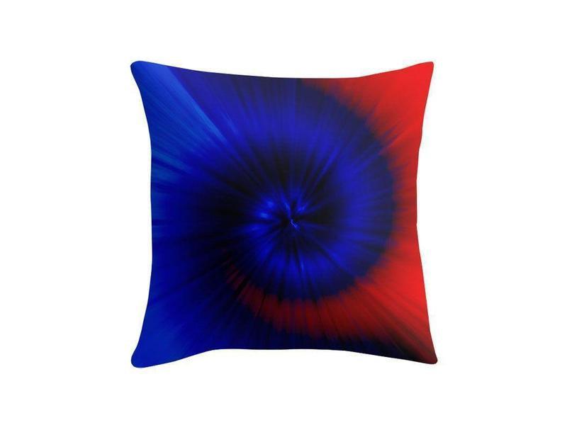 Throw Pillows &amp; Throw Pillow Cases-TIE DYE Throw Pillows &amp; Throw Pillow Cases-Blues &amp; Reds-from COLORADDICTED.COM-