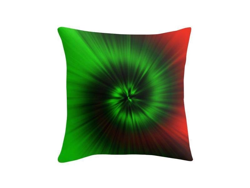 Throw Pillows &amp; Throw Pillow Cases-TIE DYE Throw Pillows &amp; Throw Pillow Cases-Greens &amp; Reds-from COLORADDICTED.COM-