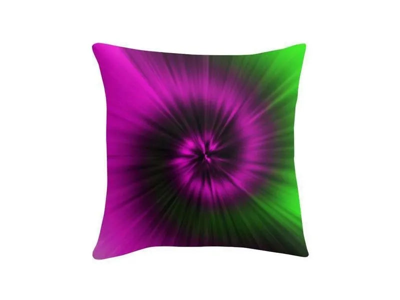 Throw Pillows & Throw Pillow Cases-TIE DYE Throw Pillows & Throw Pillow Cases-Magentas & Greens-from COLORADDICTED.COM-