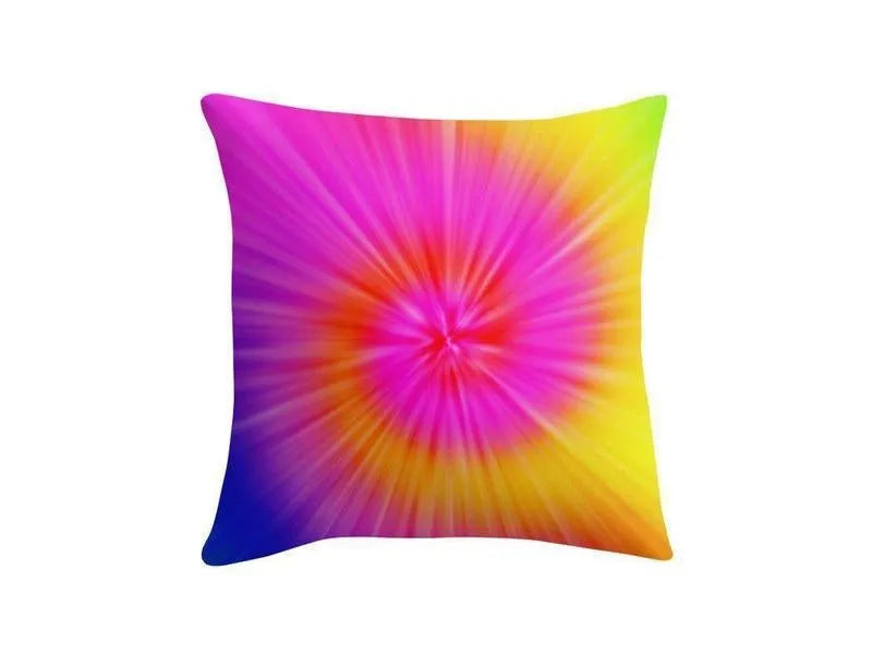 Throw Pillows & Throw Pillow Cases-TIE DYE Throw Pillows & Throw Pillow Cases-Rainbow Colors-from COLORADDICTED.COM-
