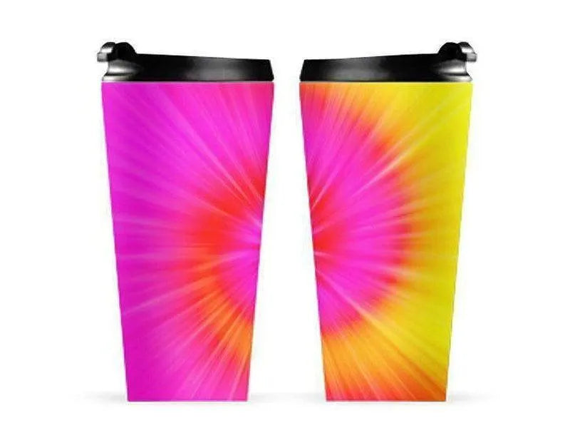 Travel Mugs-TIE DYE Travel Mugs-Fuchsias & Magentas & Reds & Oranges & Yellows-from COLORADDICTED.COM-