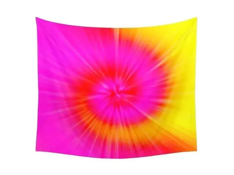 Wall Tapestries-TIE DYE Wall Tapestries-Fuchsias & Magentas & Reds & Oranges & Yellows-from COLORADDICTED.COM-