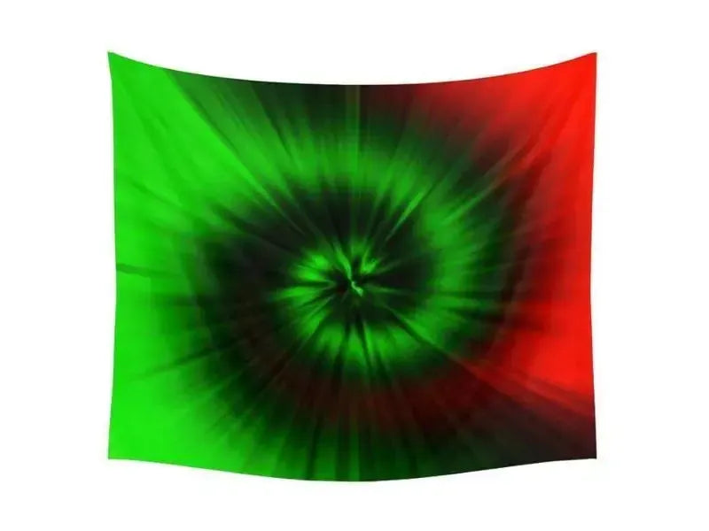 Wall Tapestries-TIE DYE Wall Tapestries-Greens & Reds-from COLORADDICTED.COM-