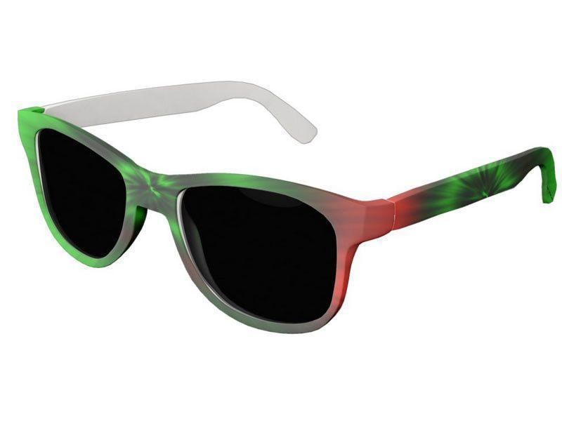 Wayfarer Sunglasses-TIE DYE Wayfarer Sunglasses (white background)-Greens &amp; Reds-from COLORADDICTED.COM-