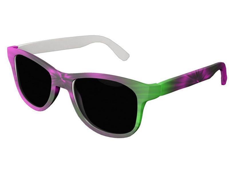 Wayfarer Sunglasses-TIE DYE Wayfarer Sunglasses (white background)-Magentas &amp; Greens-from COLORADDICTED.COM-