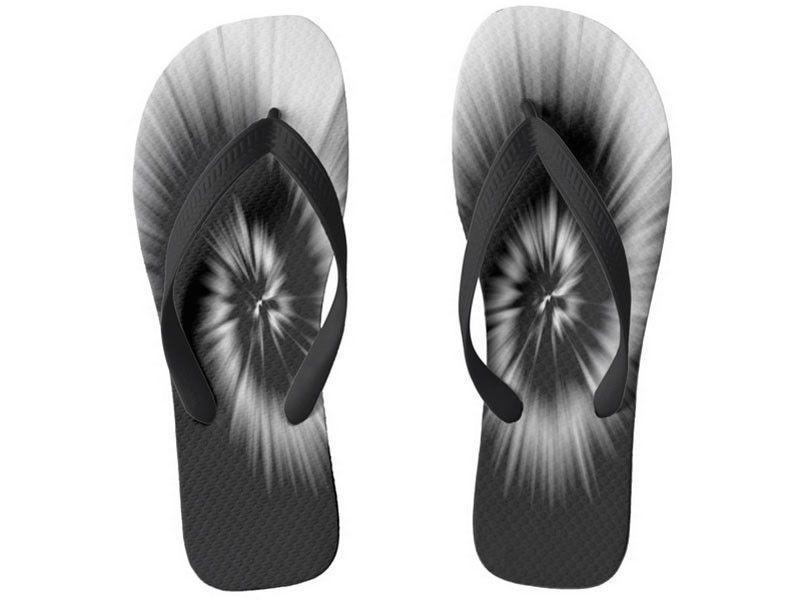 Flip Flops-TIE DYE Wide-Strap Flip Flops-Black & White-from COLORADDICTED.COM-