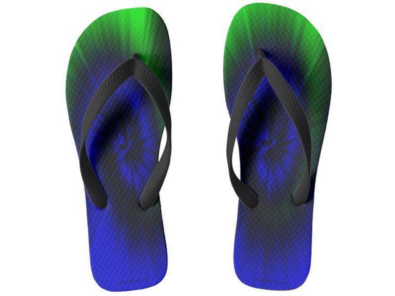 Flip Flops-TIE DYE Wide-Strap Flip Flops-Black & White-from COLORADDICTED.COM-