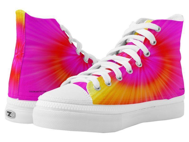 ZipZ High-Top Sneakers-TIE DYE ZipZ High-Top Sneakers-Fuchsias &amp; Magentas &amp; Reds &amp; Oranges &amp; Yellows-from COLORADDICTED.COM-