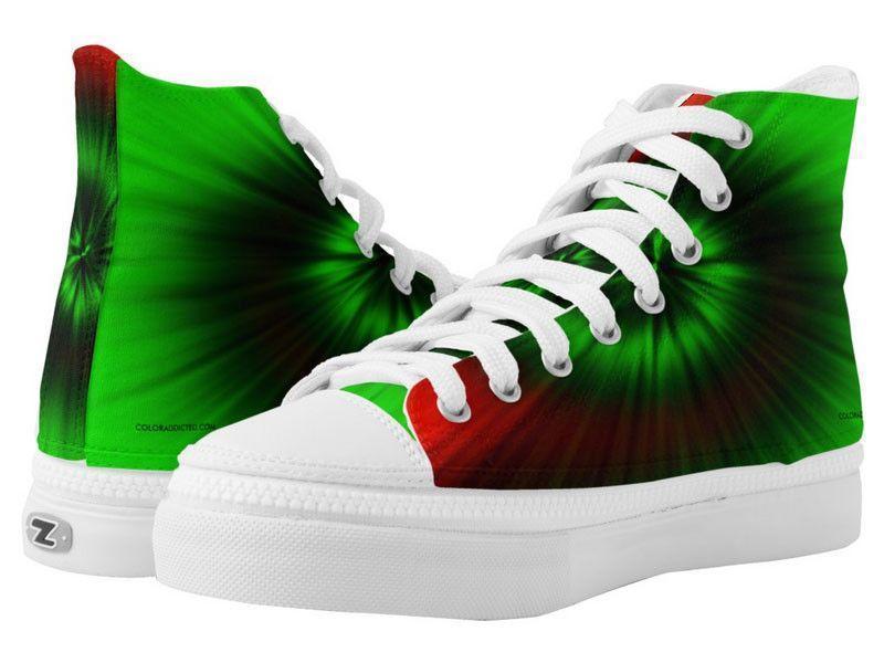 ZipZ High-Top Sneakers-TIE DYE ZipZ High-Top Sneakers-Greens &amp; Reds-from COLORADDICTED.COM-