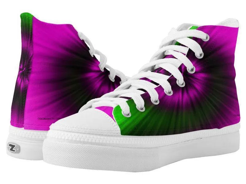 ZipZ High-Top Sneakers-TIE DYE ZipZ High-Top Sneakers-Magentas &amp; Greens-from COLORADDICTED.COM-